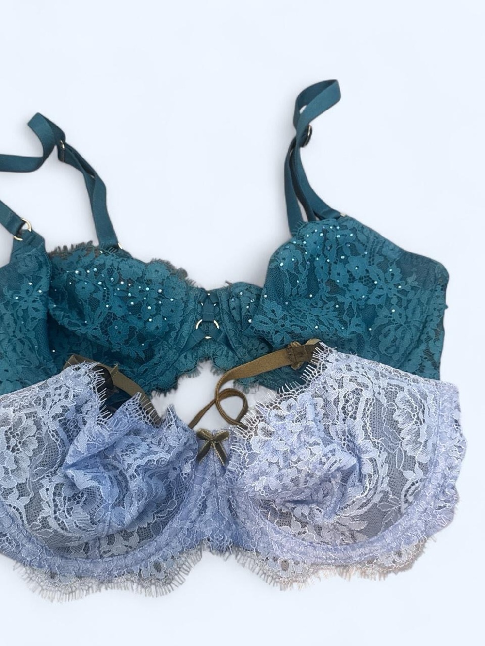 Victoria's Secret Teal Very Sexy and blue dream angels Lace Underwire Bras